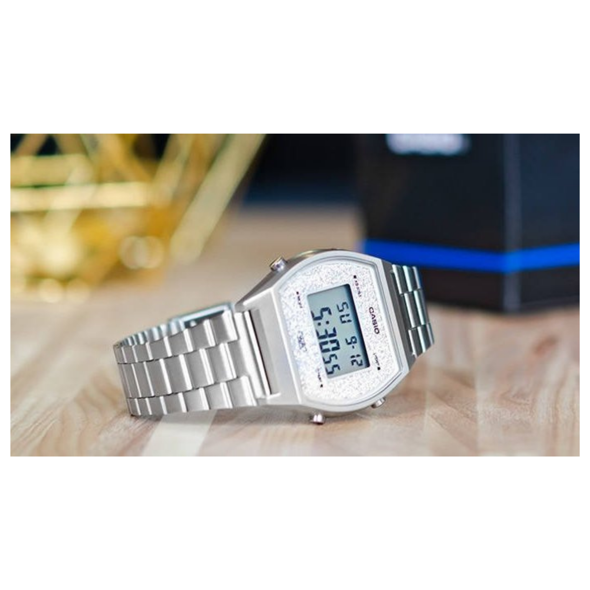 Casio Vintage Digital Silver Chain Watch B640WDG-7DF