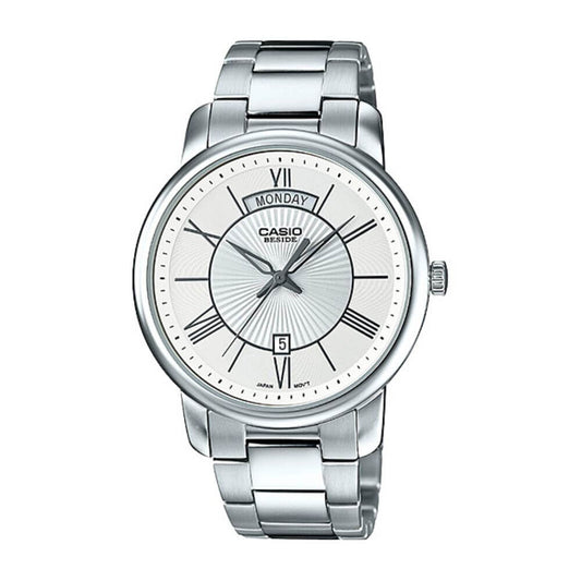 Casio Beside Day Date Stainless Steel Chain Watch BEM-152D-7AVDF