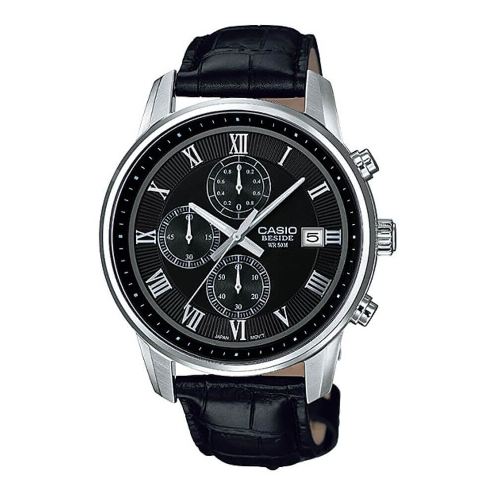 Casio Beside Chronograph Leather Belt Watch BEM-511L-1AVDF