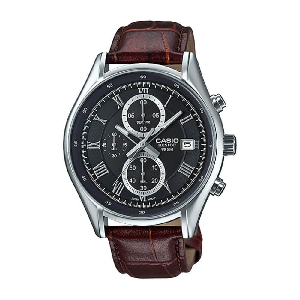 Casio Beside Chronograph Leather Belt Watch BEM-512L-1AVDF