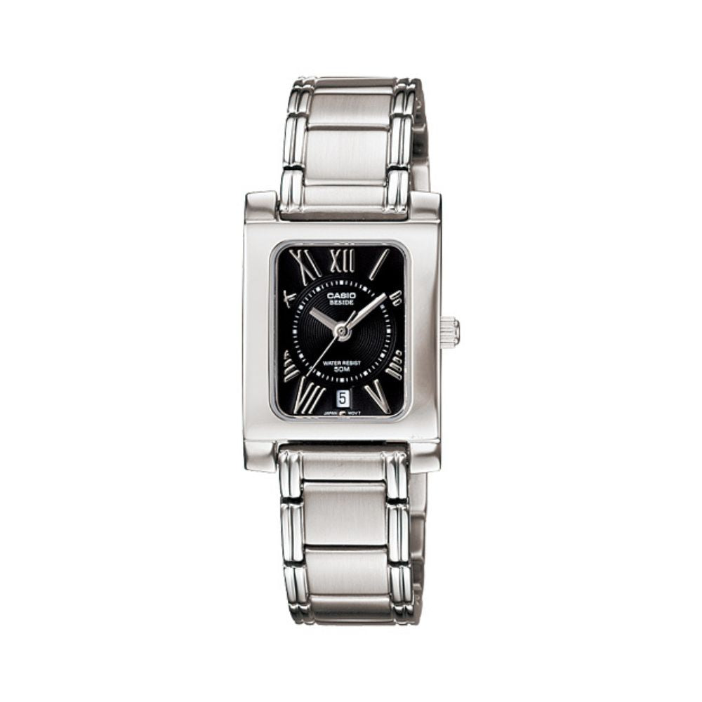 Casio Beside Date Stainless Steel Ladies Chain Watch BEL-100D-1A2VDF