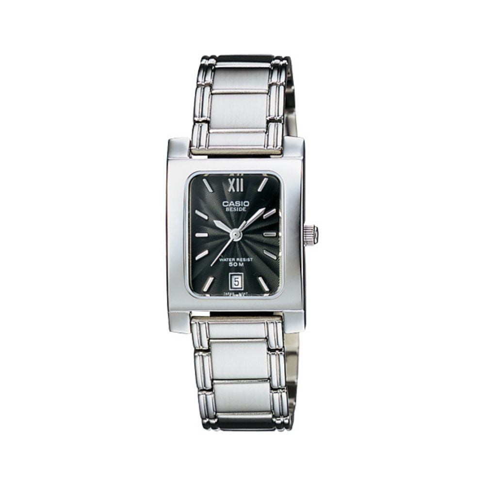 Casio Beside Date Stainless Steel Ladies Chain Watch BEL-100D-1AVDF
