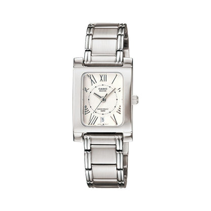 Casio Beside Date Stainless Steel Ladies Chain Watch BEL-100D-7A2VDF