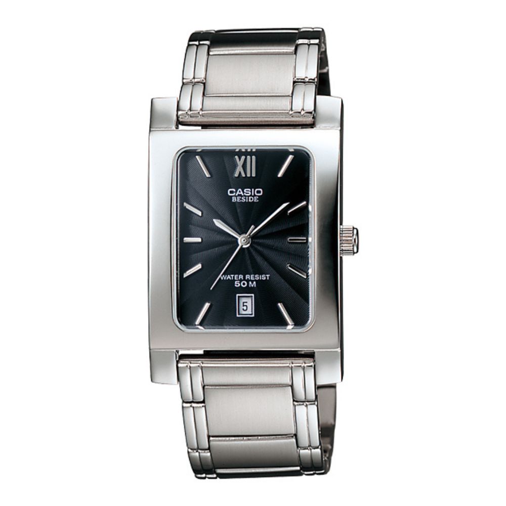 Casio Beside Date Stainless Steel Chain Watch BEM-100D-1AVDF