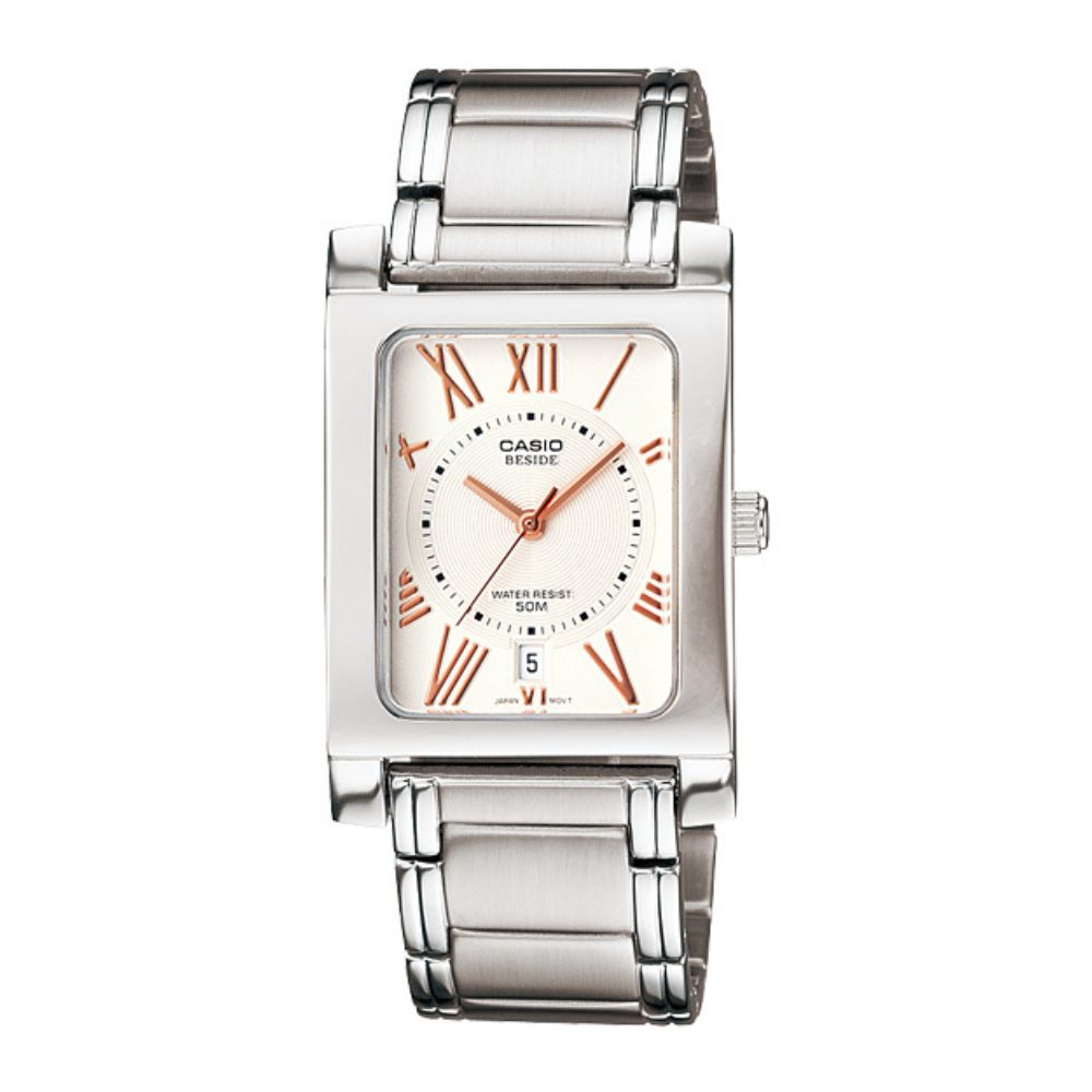 Casio Beside Date Stainless Steel Chain Watch BEM-100D-7A3VDF