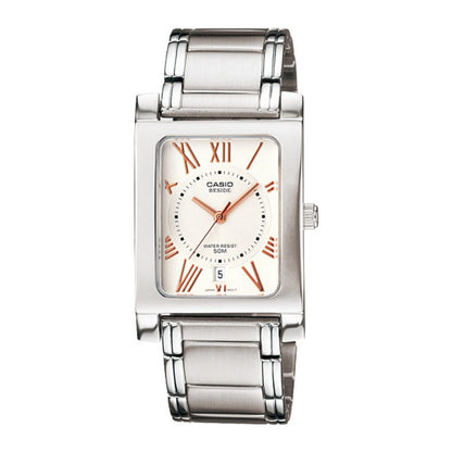 Casio Beside Date Stainless Steel Chain Watch BEM-100D-7A3VDF