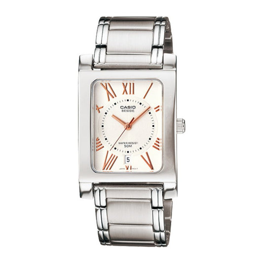 Casio Beside Date Stainless Steel Chain Watch BEM-100D-7A3VDF