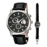 Casio Beside Chronograph Leather Belt Watch BEM-501L-1AVDF
