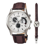 Casio Beside Chronograph Leather Belt Watch BEM-501L-7AVDF