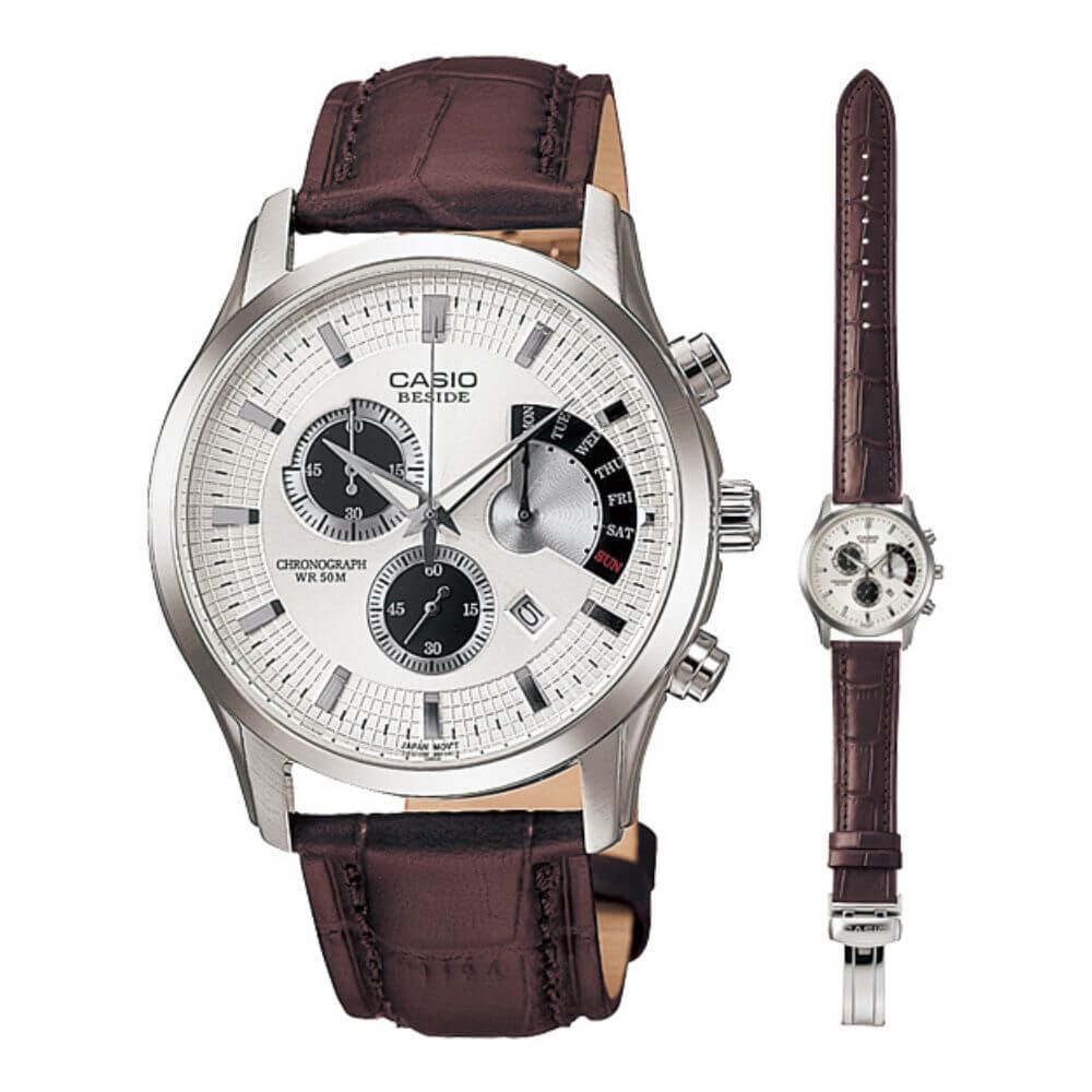Casio Beside Chronograph Leather Belt Watch BEM-501L-7AVDF