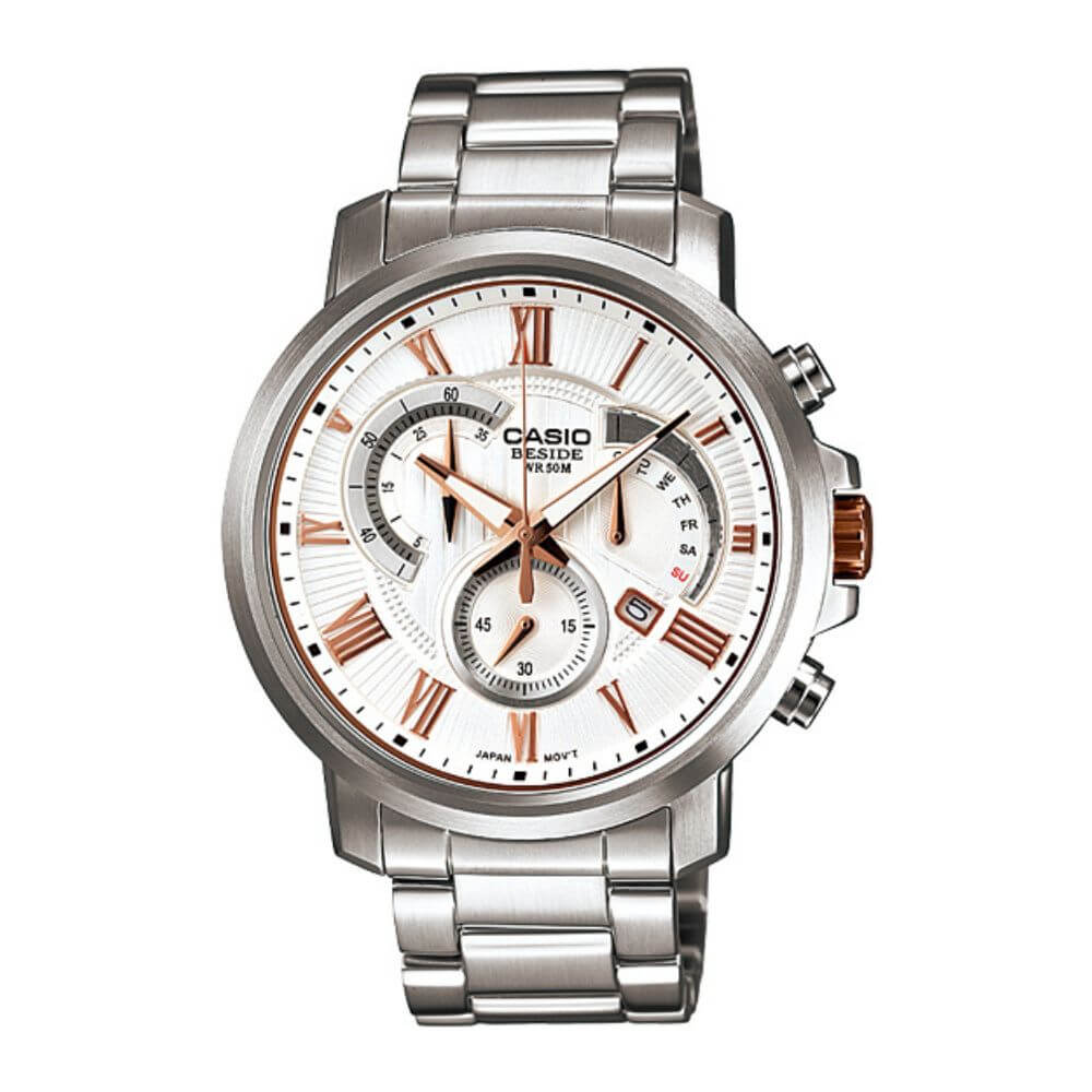 Casio Beside Chronograph Stainless Steel Chain Watch BEM-506BD-7AVDF