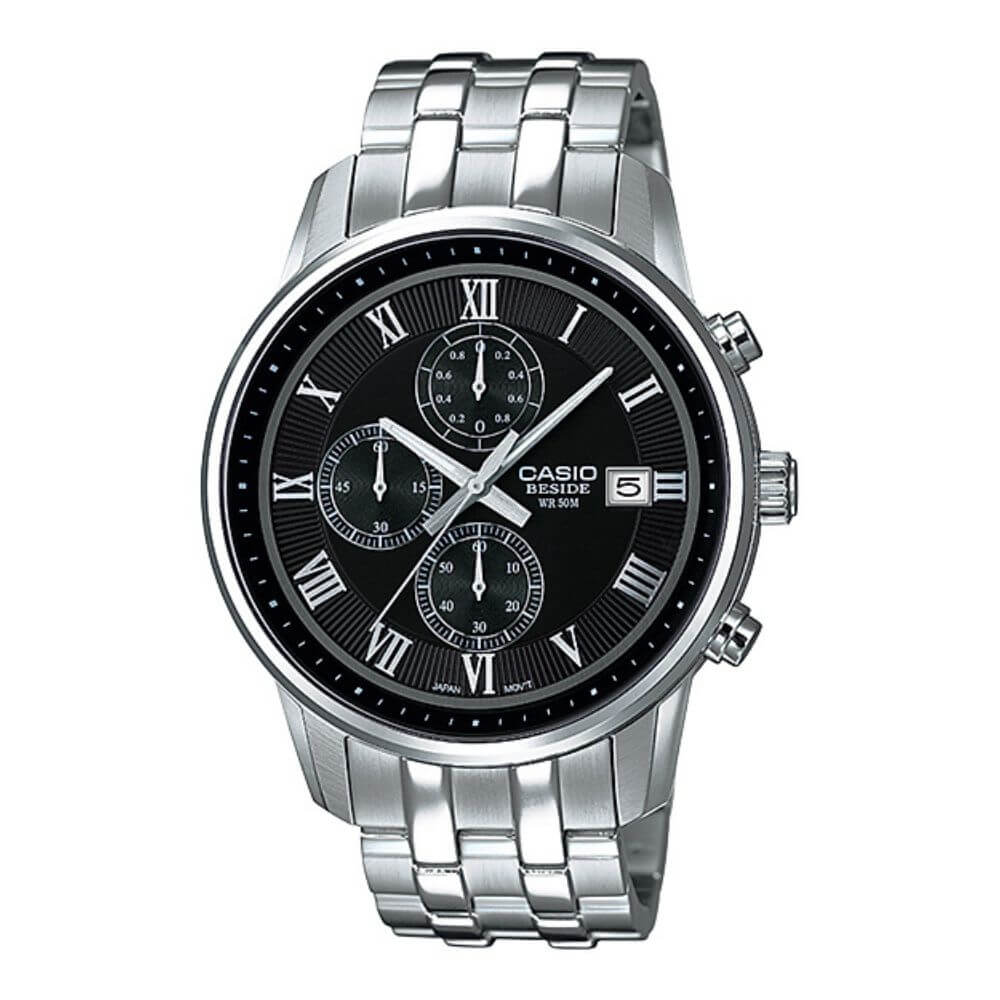 Casio Beside Chronograph Stainless Steel Chain Watch BEM-511D-1AVDF