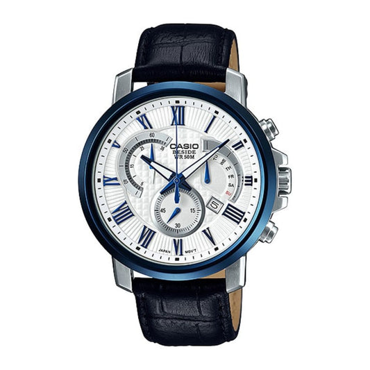 Casio Beside Chronograph Date Leather Belt Watch BEM-520BUL-7A1VDF
