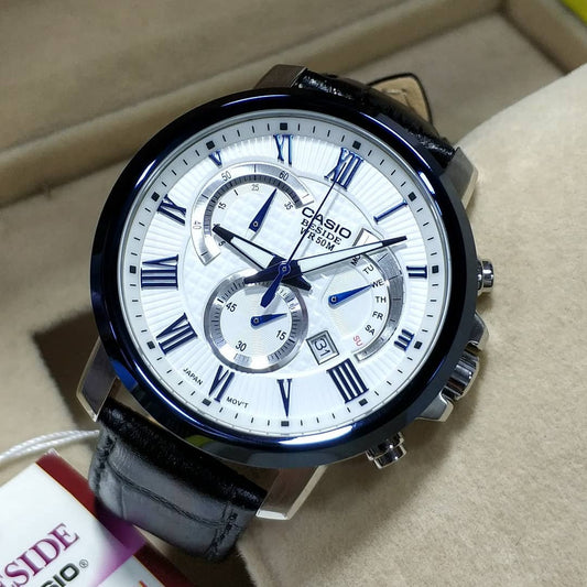 Casio Beside Chronograph Date Leather Belt Watch BEM-520BUL-7A1VDF