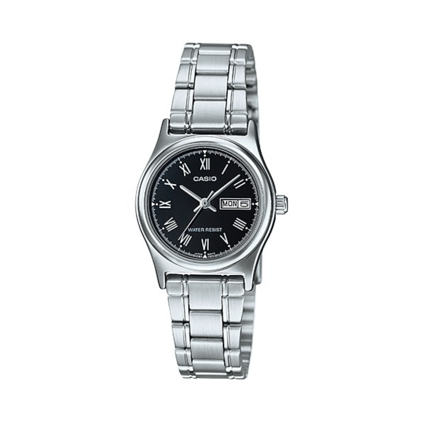 Casio Standard Day Date Silver Ladies Chain Watch LTP-V006D-1BUDF