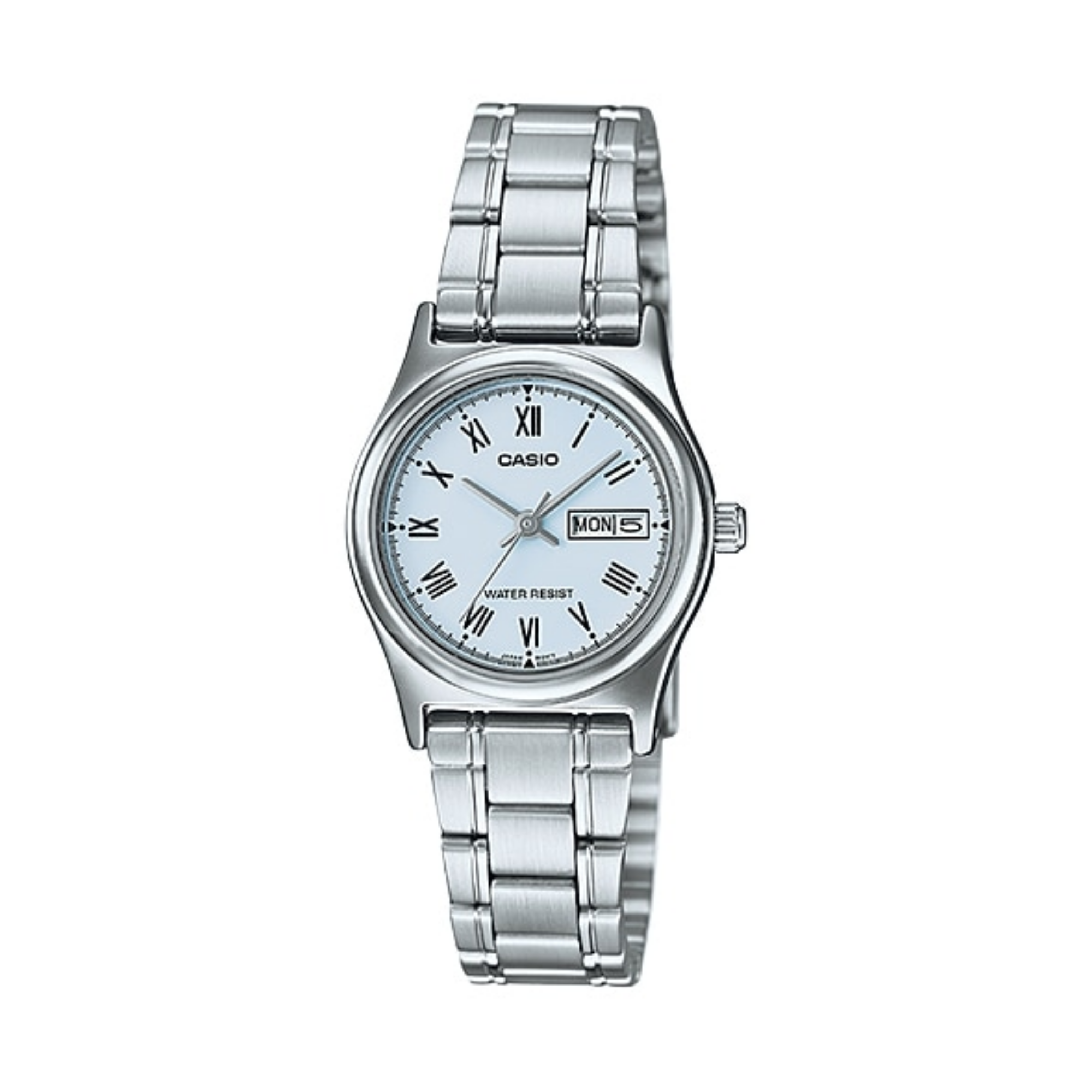 Casio Standard Day Date Silver Ladies Chain Watch LTP-V006D-2BUDF