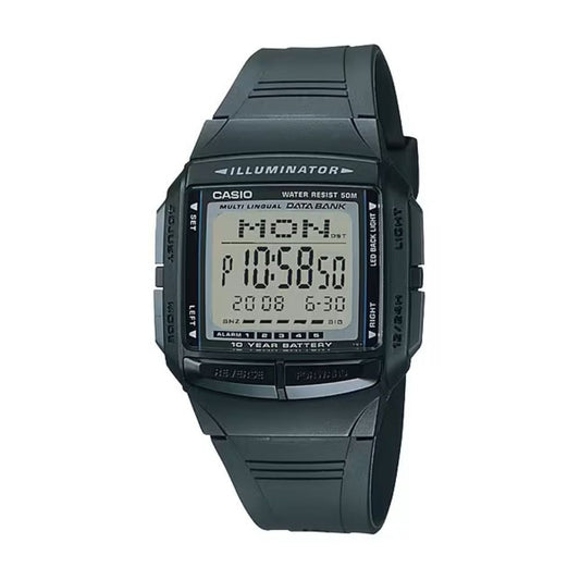 Casio Vintage Illuminator Data Bank Resin Belt Watch DB-36-1AVDF