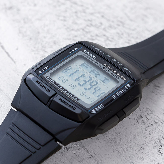 Casio Vintage Illuminator Data Bank Resin Belt Watch DB-36-1AVDF