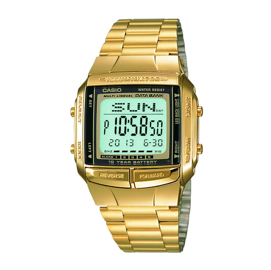 Casio Vintage Illuminator Data Bank Golden Chain Watch DB-360G-9ADF