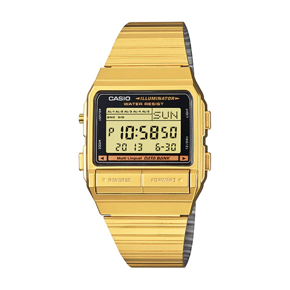 Casio Vintage Data Bank Golden Chain Watch DB-380G-1DF