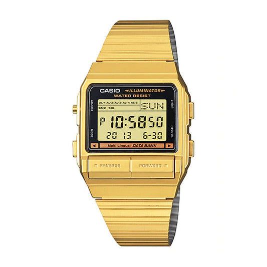 Casio Vintage Data Bank Golden Chain Watch DB-380G-1DF