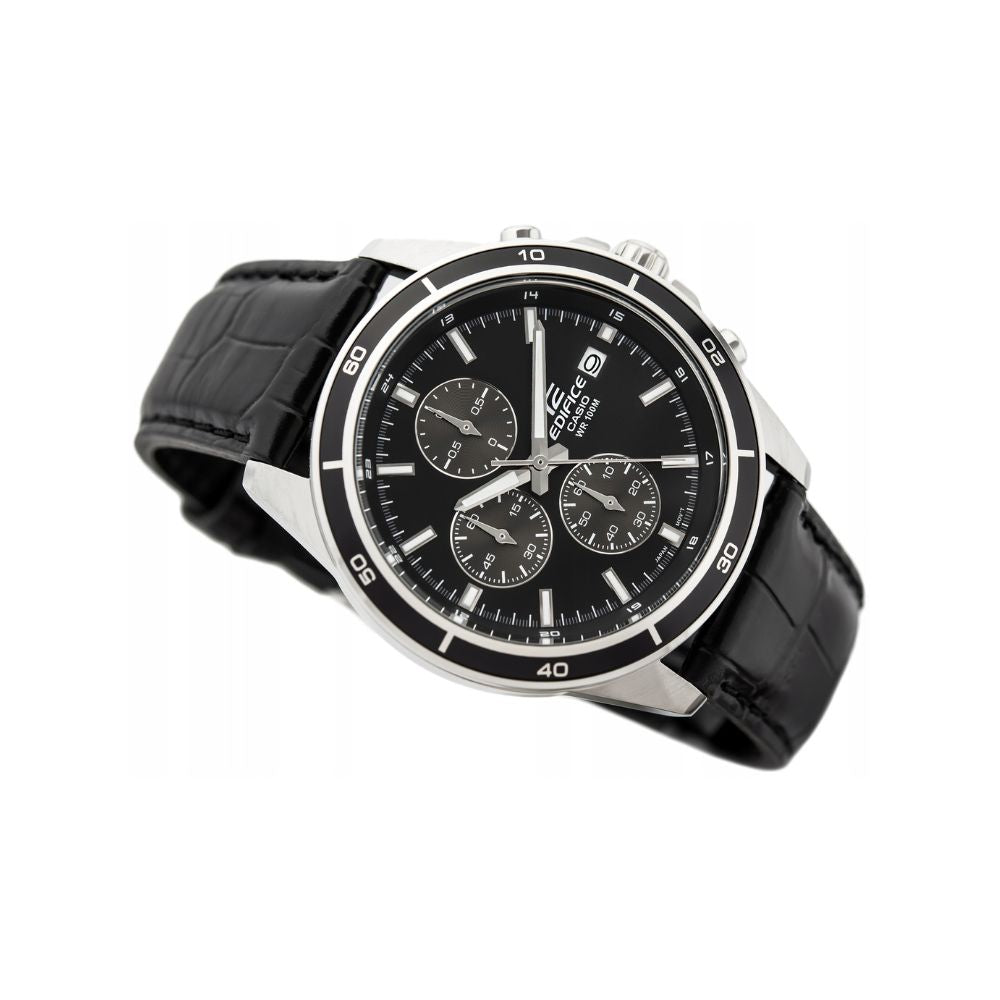 Casio Edifice Chronograph Stainless Steel Leather Belt Watch EFR-526L-1AVUDF