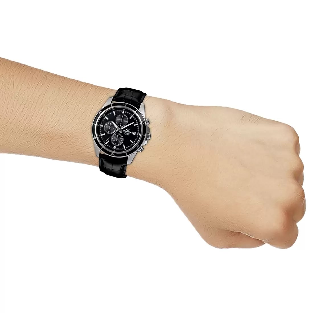 Casio Edifice Chronograph Stainless Steel Leather Belt Watch EFR-526L-1AVUDF