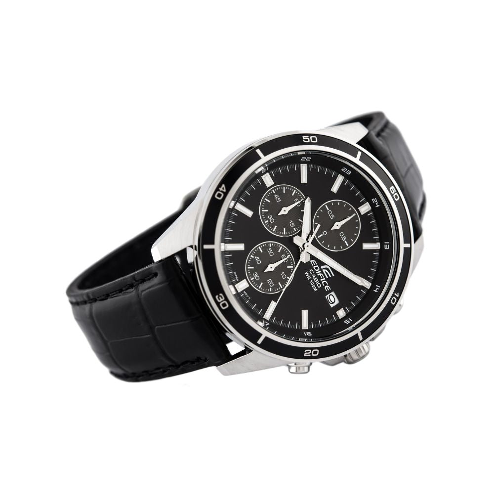 Casio Edifice Chronograph Stainless Steel Leather Belt Watch EFR-526L-1AVUDF