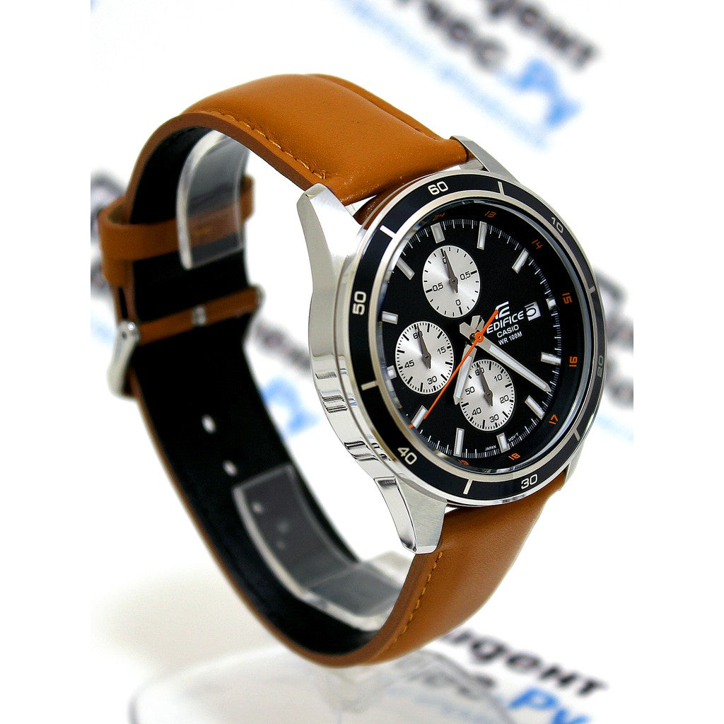 Casio Edifice Chronograph Stainless Steel Leather Belt Watch EFR-526L-1BVUDF