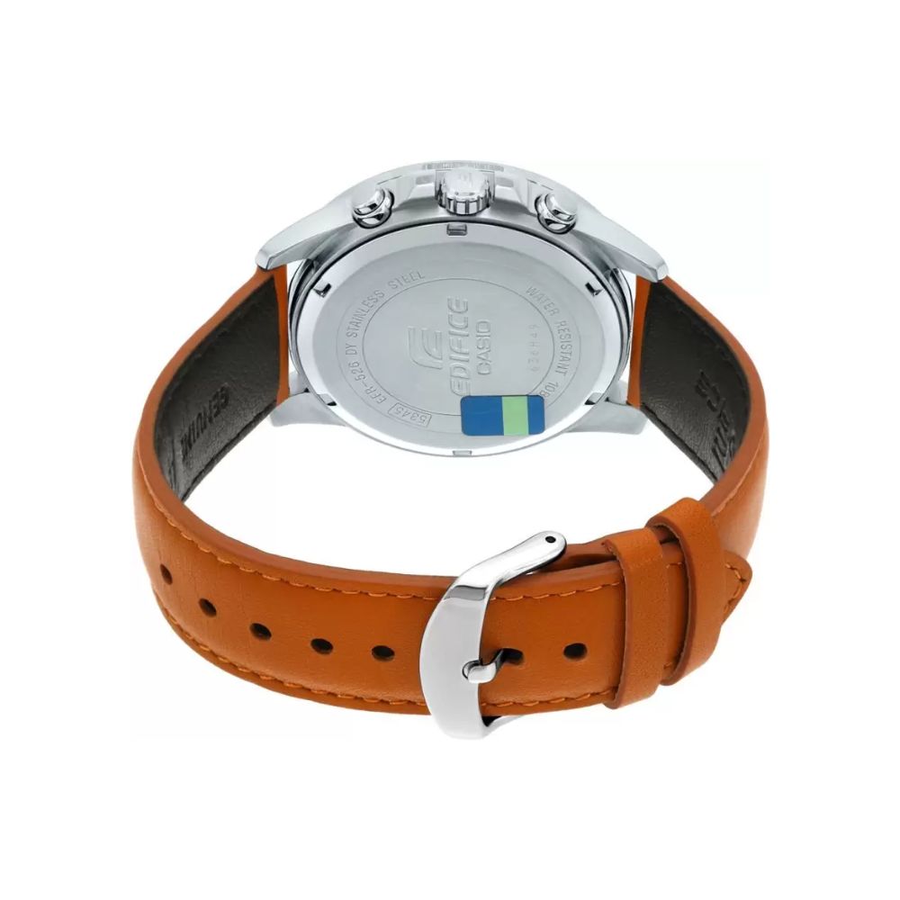Casio Edifice Chronograph Stainless Steel Leather Belt Watch EFR-526L-1BVUDF