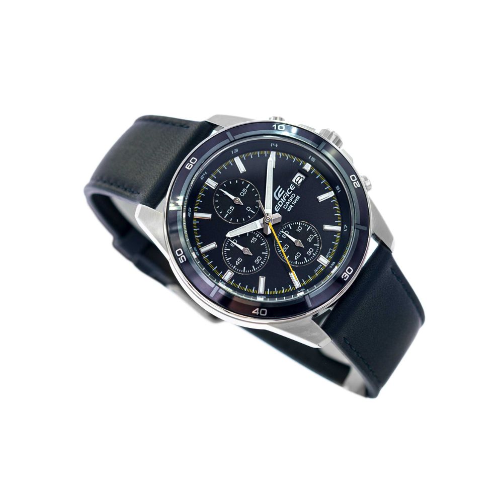 Casio Edifice Chronograph Stainless Steel Leather Belt Watch EFR-526L-2CVUDF