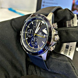 Casio Edifice Chronograph Stainless Steel Leather Belt Watch EFR-526L-2CVUDF