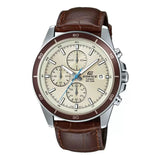 Casio Edifice Chronograph Stainless Steel Leather Belt Watch EFR-526L-7BVUDF