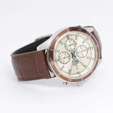 Casio Edifice Chronograph Stainless Steel Leather Belt Watch EFR-526L-7BVUDF