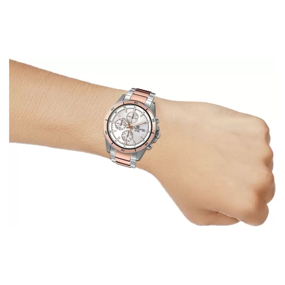 Casio Edifice Chronograph Stainless Steel Two Tone Chain Watch EFR-526SG-7A5VUDF