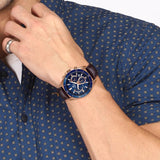 Casio Edifice Chronograph Stainless Steel Rose Gold Leather Belt Watch EFR-552GL-2AVUDF