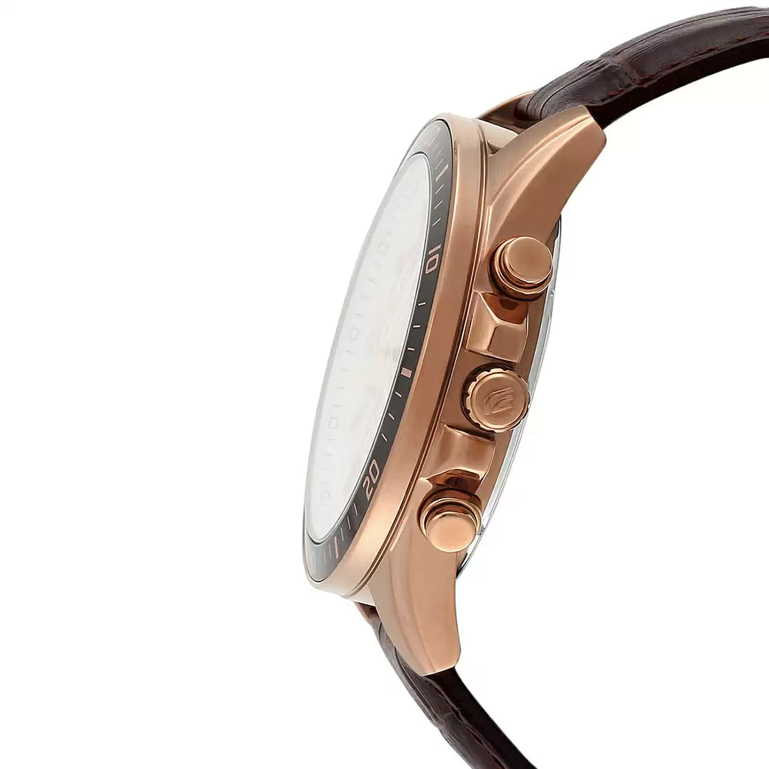 Casio Edifice Chronograph Stainless Steel Rose Gold Leather Belt Watch EFR-552GL-7AVUDF