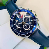 Casio Edifice Chronograph Stainless Steel Leather Belt Watch EFR-552L-2AVUDF