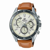 Casio Edifice Chronograph Stainless Steel Leather Belt Watch EFR-552L-7AVUDF
