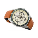 Casio Edifice Chronograph Stainless Steel Leather Belt Watch EFR-552L-7AVUDF