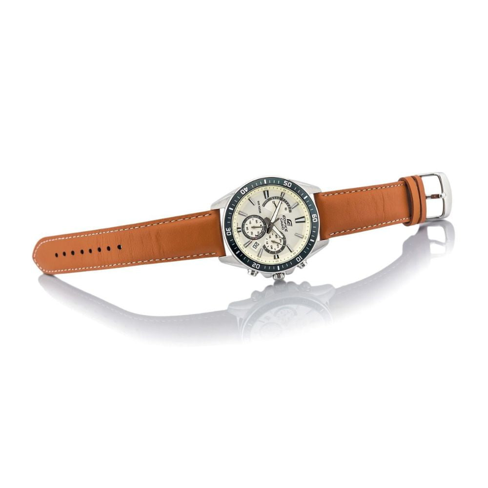 Casio Edifice Chronograph Stainless Steel Leather Belt Watch EFR-552L-7AVUDF
