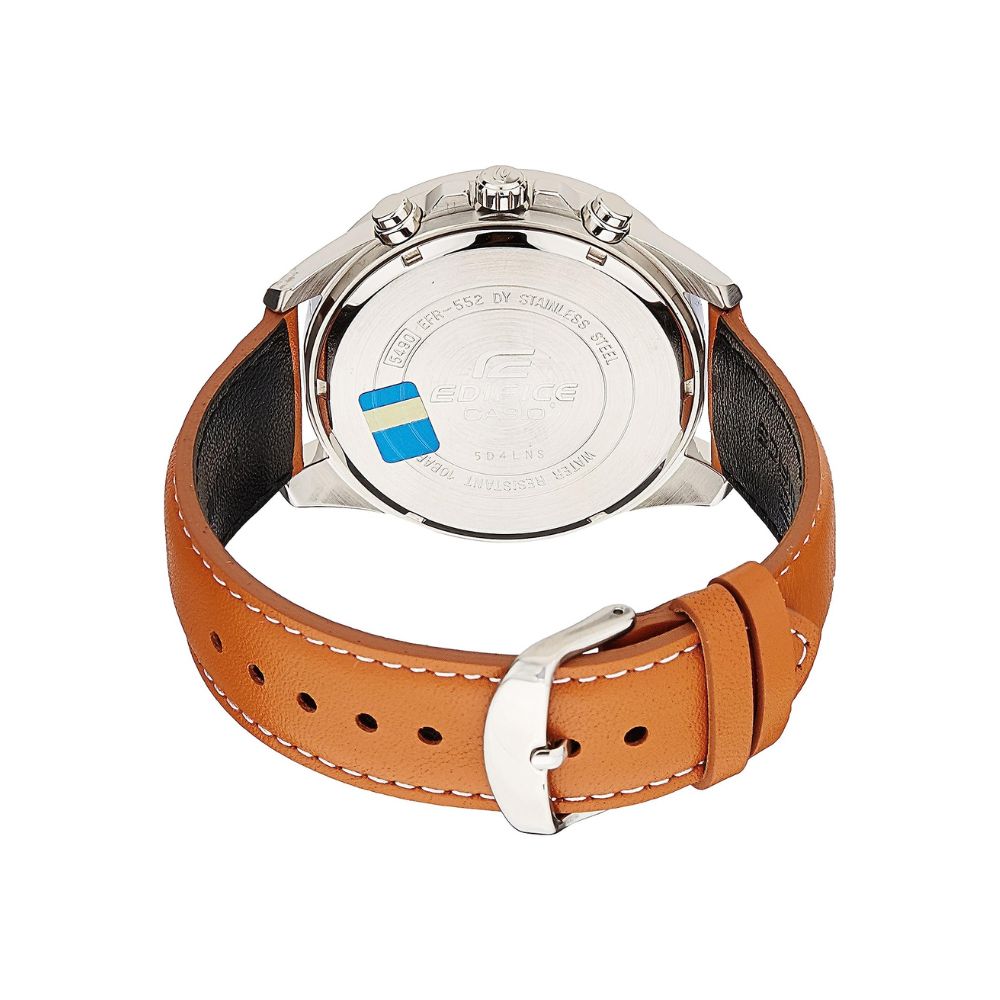 Casio Edifice Chronograph Stainless Steel Leather Belt Watch EFR-552L-7AVUDF