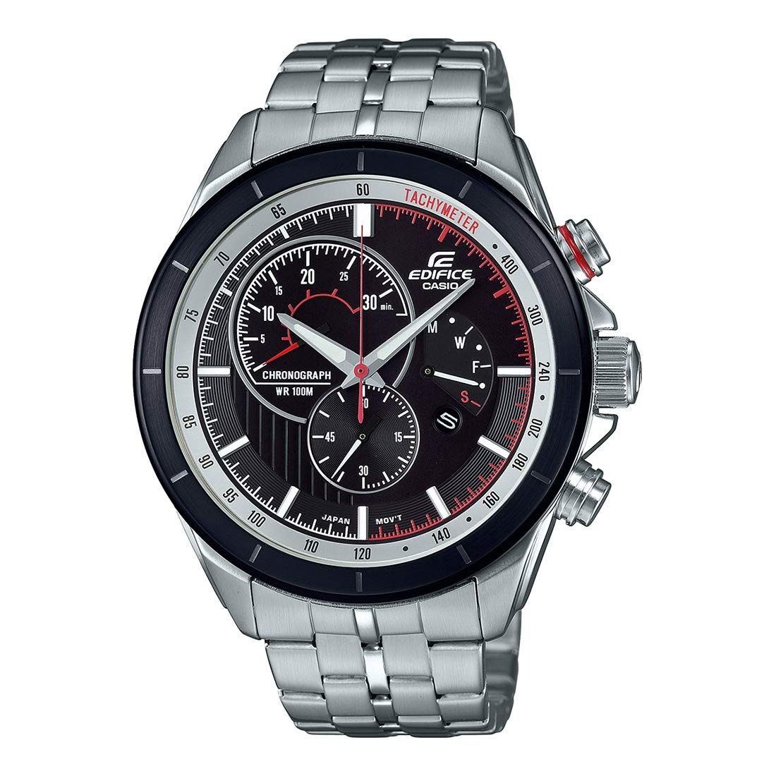 Casio Edifice Chronograph Stainless Steel Silver Chain Watch EFR-561DB-1BVUDF