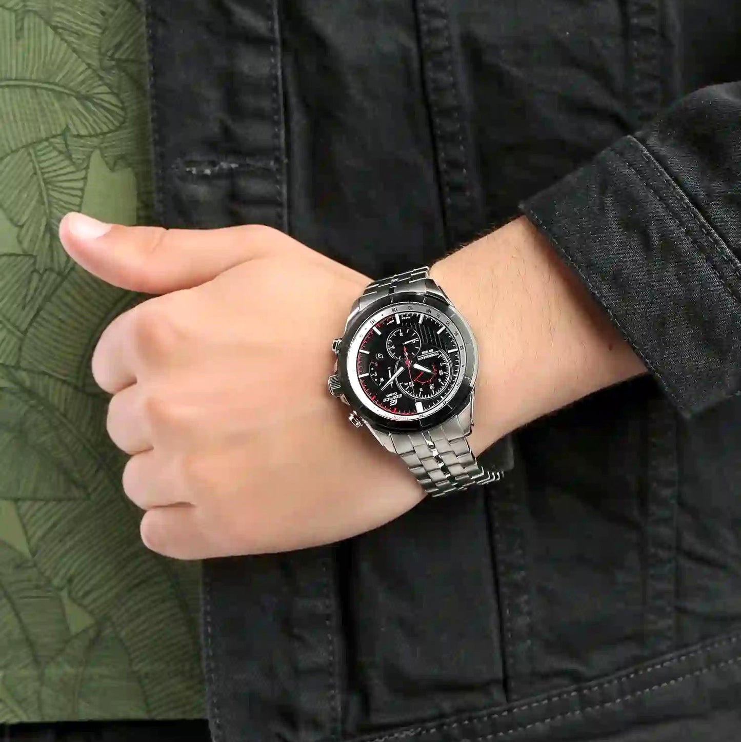 Casio Edifice Chronograph Stainless Steel Silver Chain Watch EFR-561DB-1BVUDF