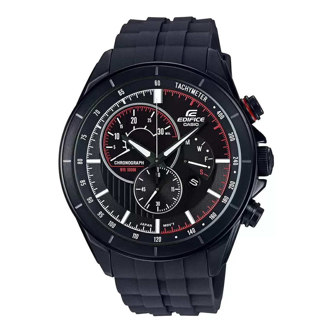 Casio Edifice Chronograph Stainless Steel Black Resin Belt Watch EFR-561PB-1AVUDF
