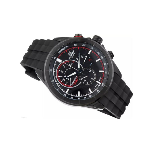 Casio Edifice Chronograph Stainless Steel Black Resin Belt Watch EFR-561PB-1AVUDF
