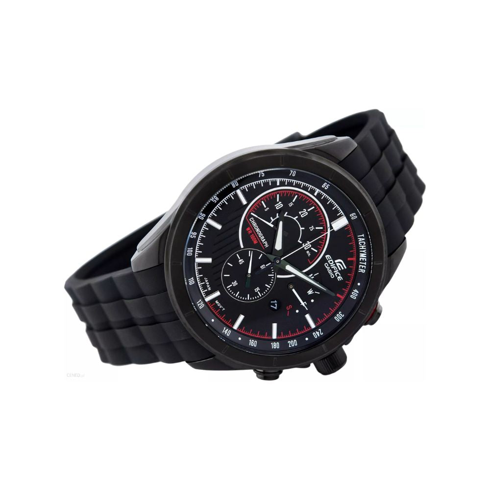 Casio Edifice Chronograph Stainless Steel Black Resin Belt Watch EFR-561PB-1AVUDF