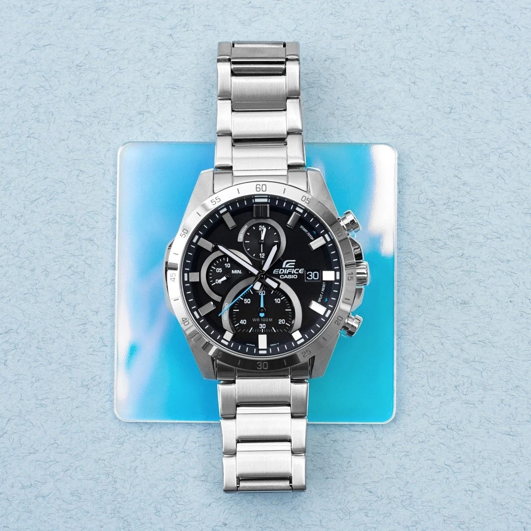 Casio Edifice Chronograph Stainless Steel Silver Chain Watch EFR-571D-1AVUDF