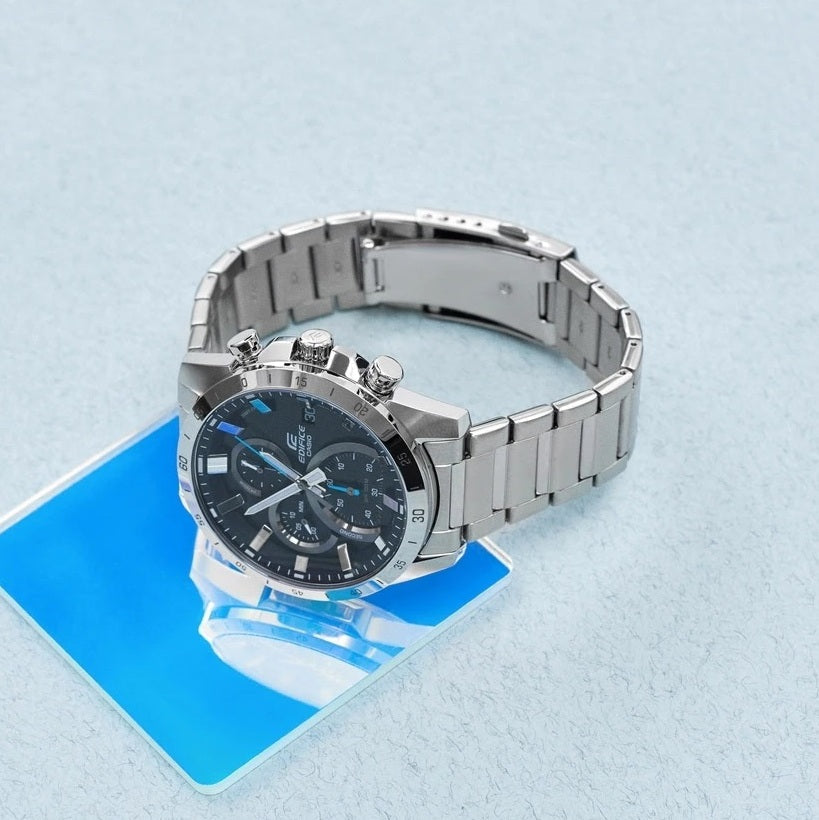 Casio Edifice Chronograph Stainless Steel Silver Chain Watch EFR-571D-1AVUDF