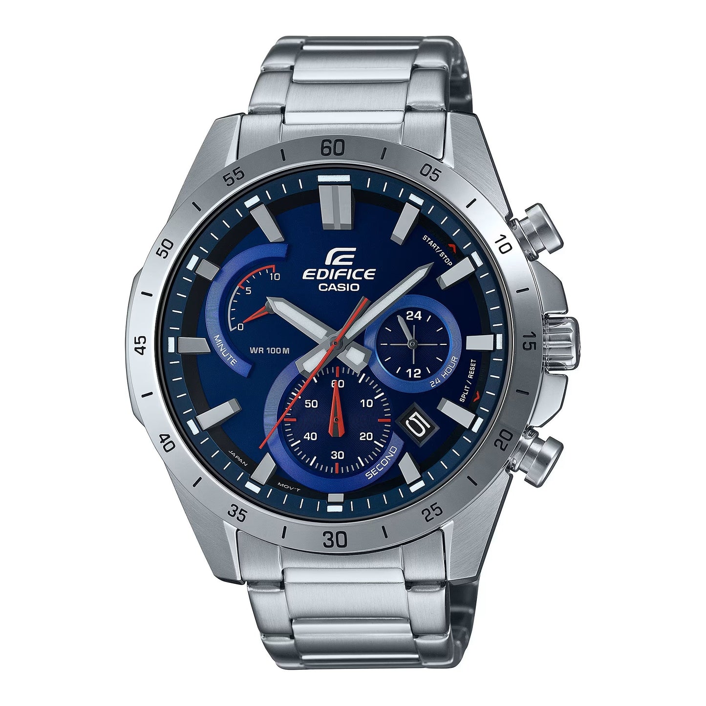 Casio Edifice Chronograph Stainless Steel Silver Chain Watch EFR-573D-2AVUDF